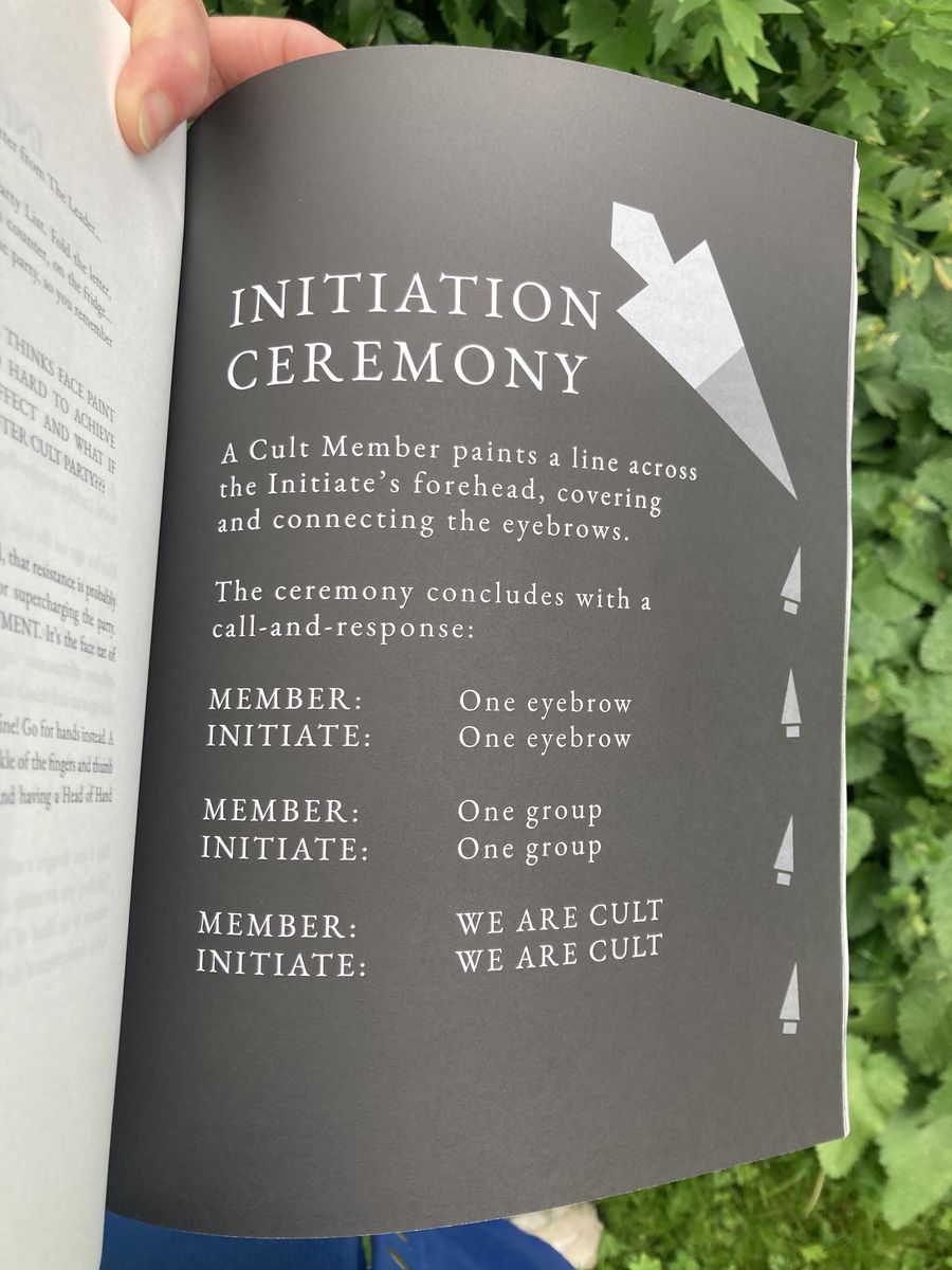 The Initiation Ceremony page of the Cult Party guide